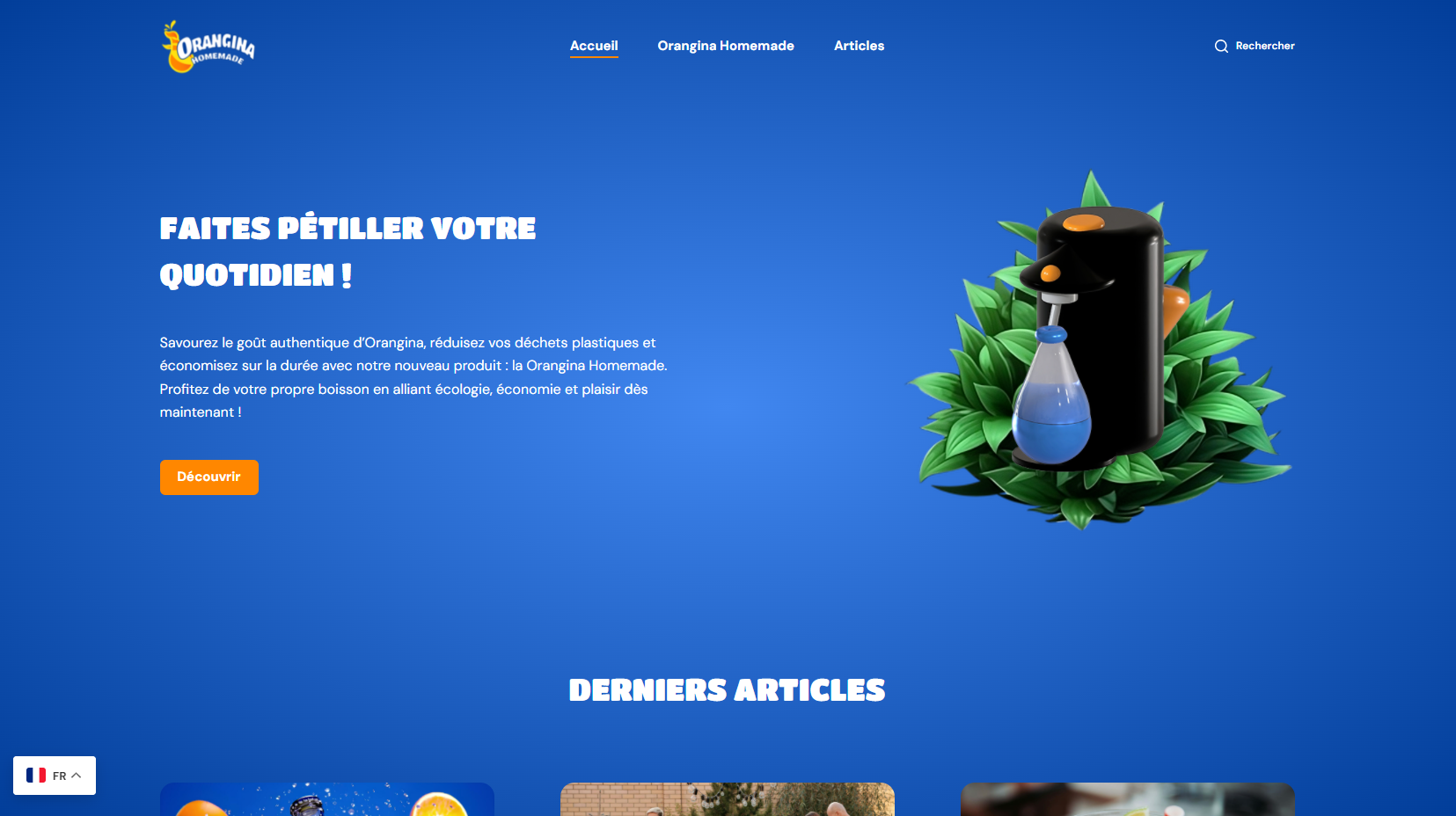 Page d'accueil du site web.