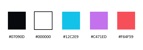 Couleurs choisies (avec leur code hexadécimal).