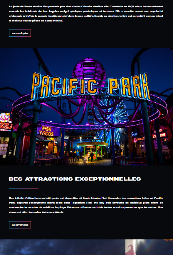 Extrait du site web sur mobile.